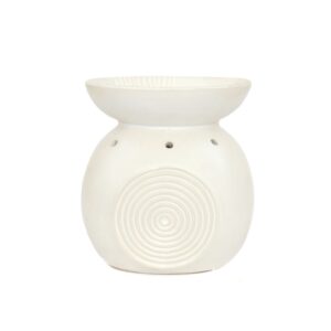 Brucia Essenze in Ceramica Etnico Bianco