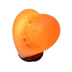 Lampada Cuore ai Cristalli di Sale Rosa dell'Himalaya Bio Luce