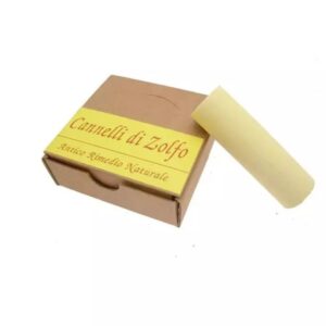 Scatola con 3 cannelli di zolfo grandi d cm 2,5 x h cm 8,5