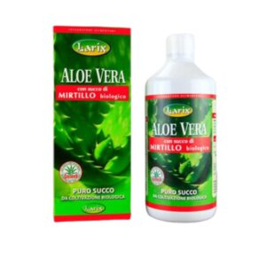 Aloe Vera 100% Succo da Coltivazione Biologica con Mirtillo - 1 lt