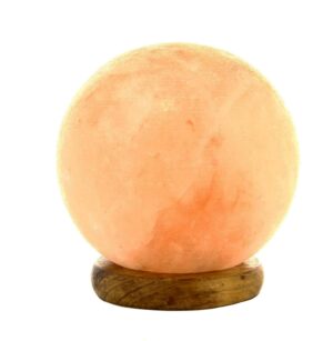 Lampada Sfera ai Cristalli di Sale Rosa dell'Himalaya con cavo USB