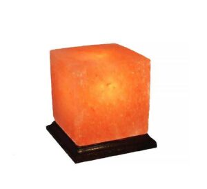 Lampada Cubo Ai Cristalli Di Sale Rosa USB