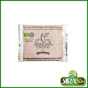 Tavoletta Cioccolato Fondente al Sale Rosa e Granella di Cacao ''CacaoCrudo'' - 30 g