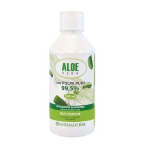 Farmaderbe Aloe Vera Con Polpa Pura 99,5% - 500 ml - Depurativo Drenante