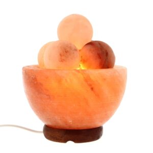Lampada Sale Rosa D'Himalaya Benessere Con Sfere
