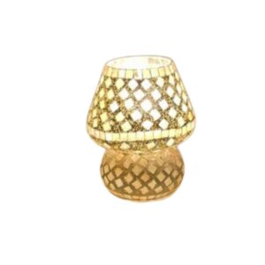 Lampada da tavolo Fungo in vetro mosaicata Gold Reflection - India World