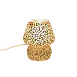 Lampada da tavolo in vetro mosaicata Yellow Daisy - India World