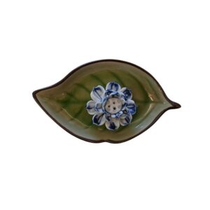 Bruciatore Di Incenso In Ceramica Fior di loto Verde