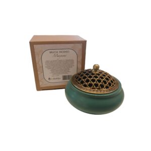 Brucia Incenso Mayumi Petrolio in Ceramica e Coperchio Traforato in Metallo