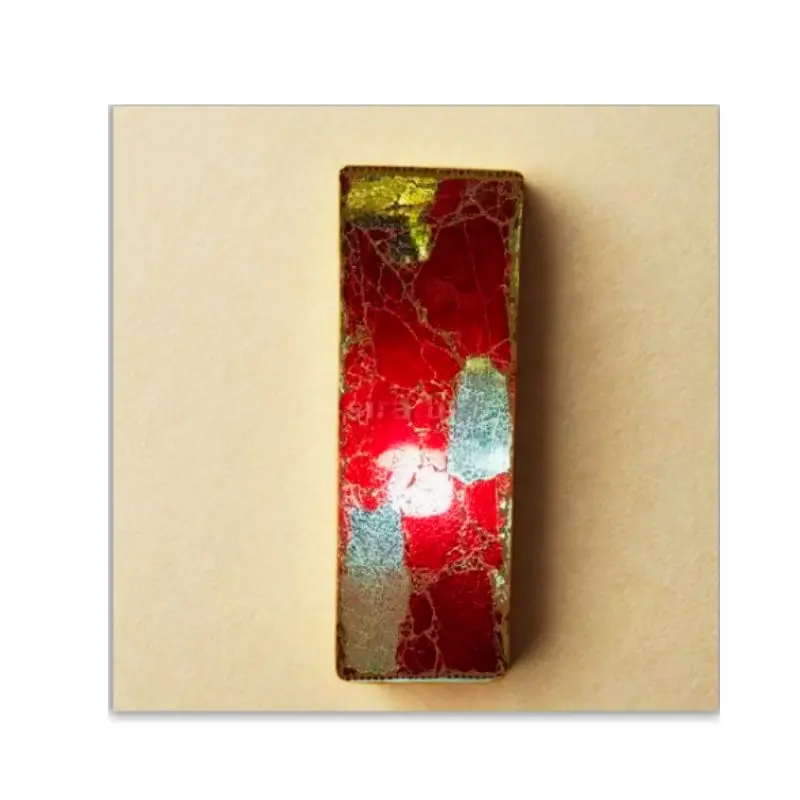 Lampada da tavolo in vetro mosaicata craquelè rossa lavorato a mano.sira.bio
