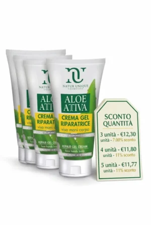 Natur Unique Aloe Attiva Crema Gel Con Acido Ialuronico - 150ml